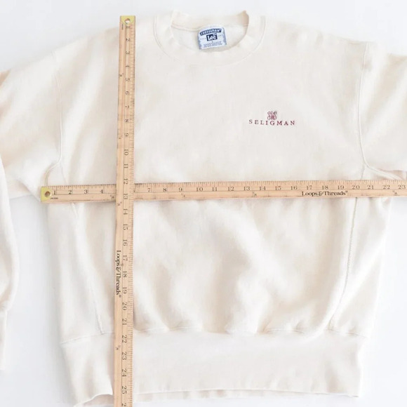 Vintage Lee Crossgrain Tan Seligman Arizona Embroidered Crew Neck Sweater Large - Picture 3 of 9